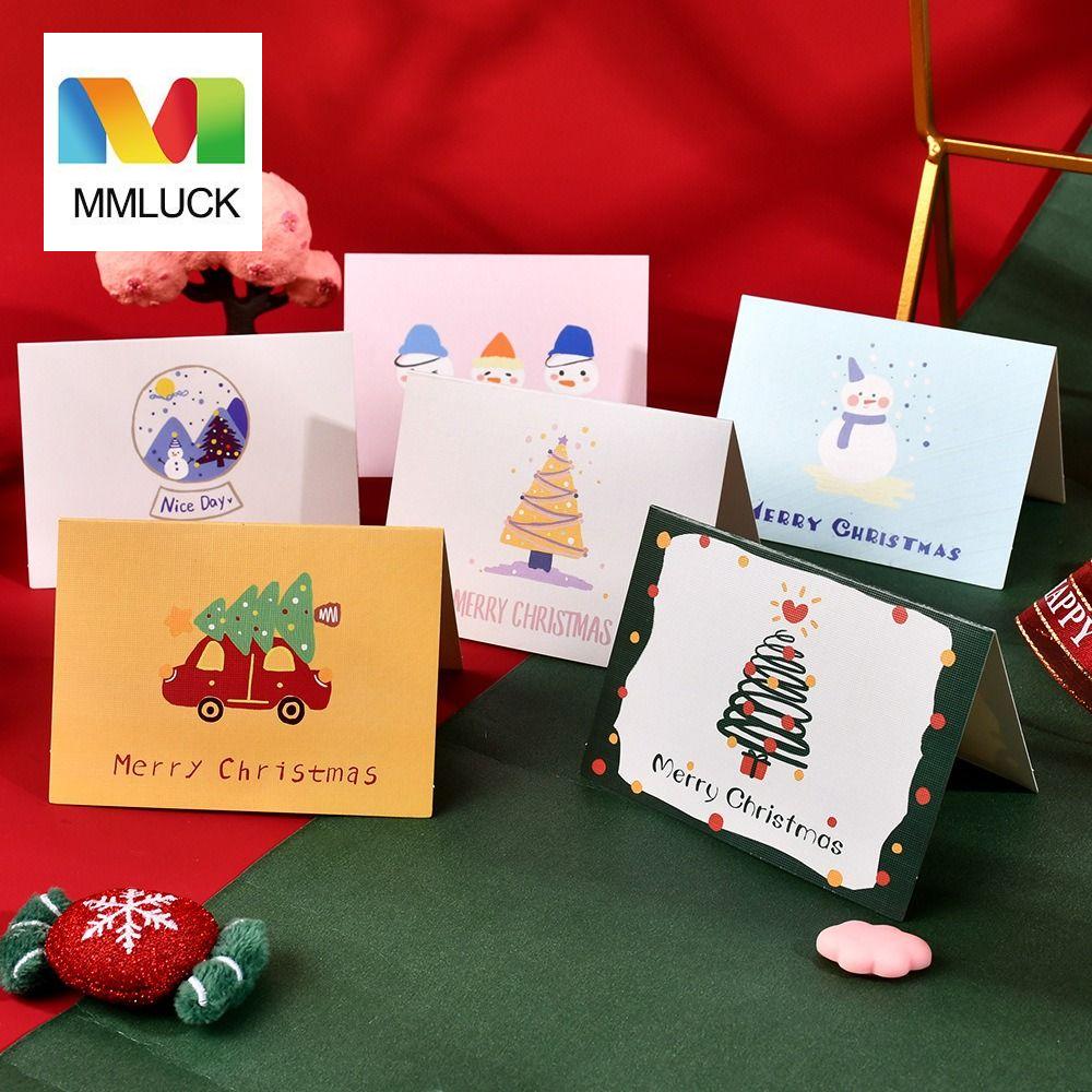 MMLUCK 10pcs Handwriting Merry Christmas Greeting Cards Thank You