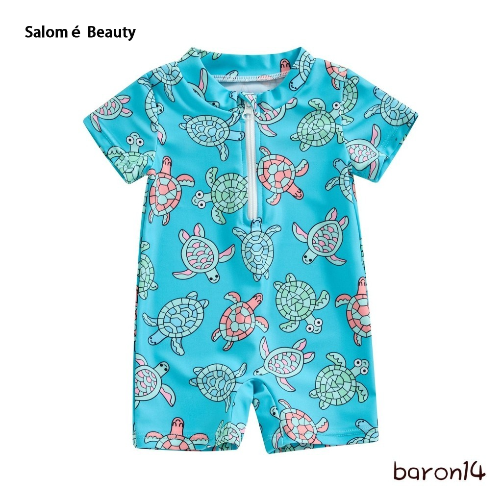 Salomé Beauty Boys Rush protective short sleeved turtle dolphin print swimsuit jumpsuit summer swimsuit ราคา 150 บาท*ส่งฟรี