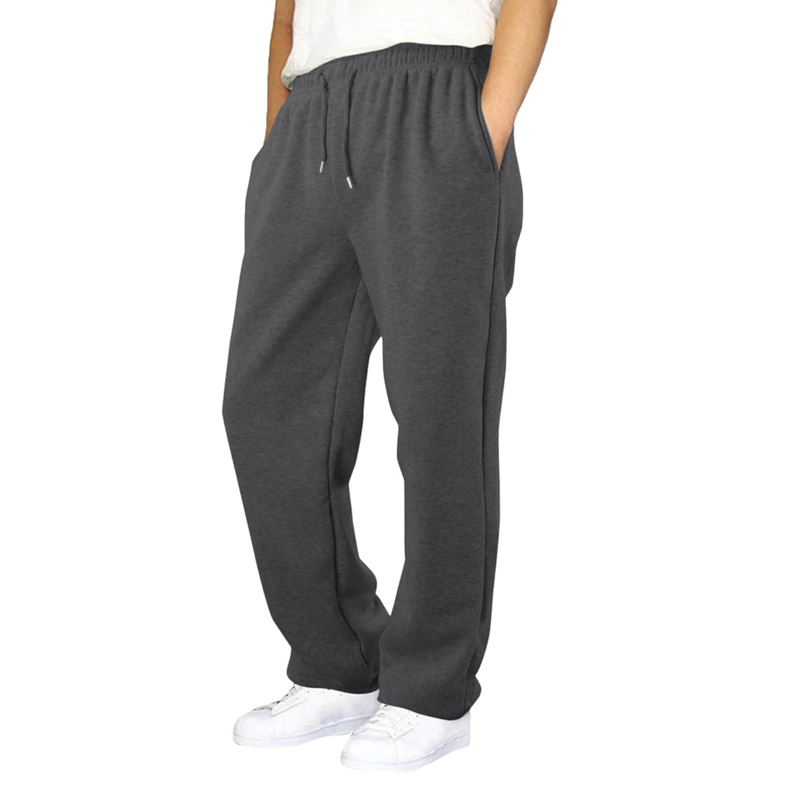 UHH Men Sweatpants for Outdoor Activities Basketball Training Pants Men's Baggy Sweatpants with Drawstring Waist – Casual Athletic Jogging Pants Straight Leg Trousers for Autumn Winter Workout for Men - 1