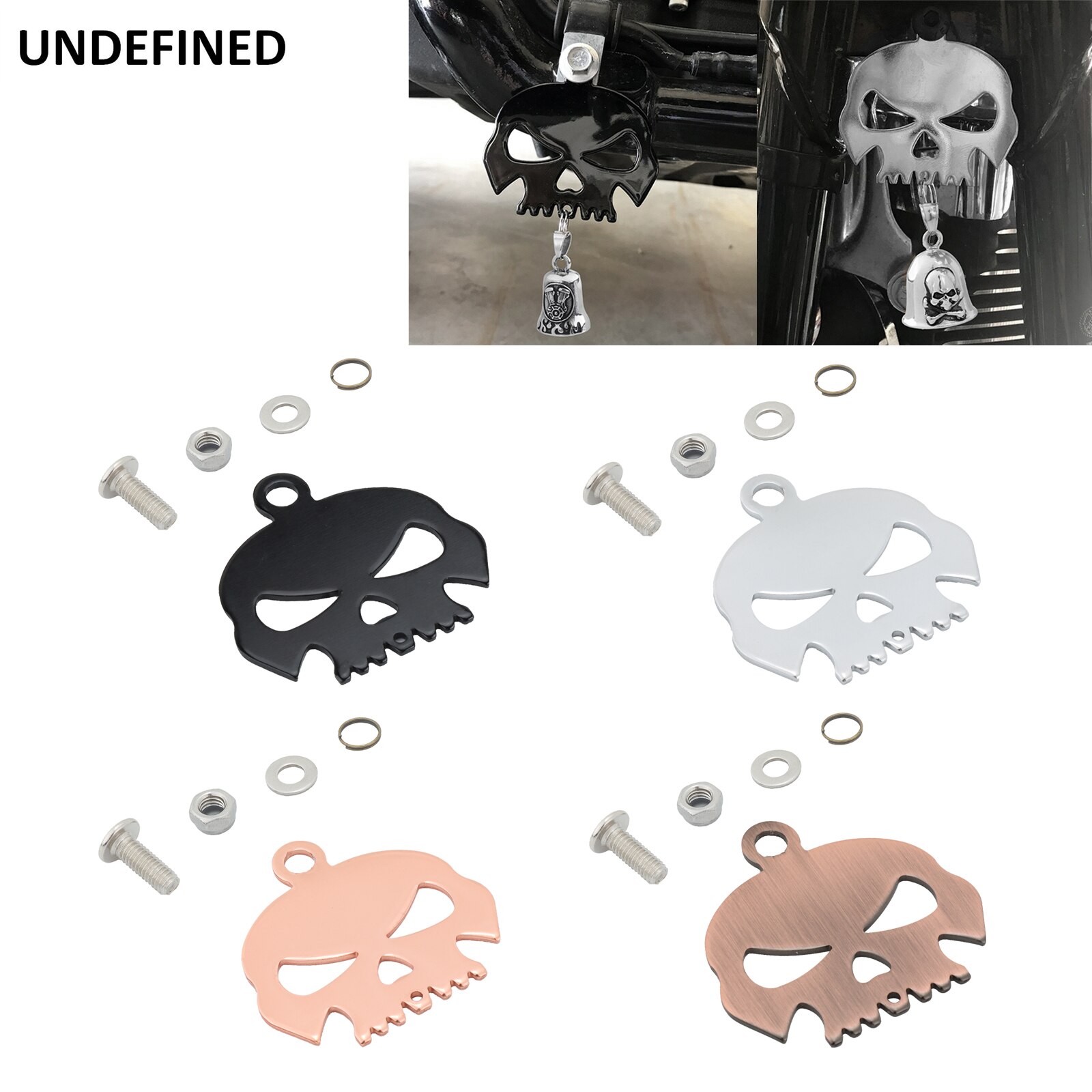 Giới hạn thời gian giảm Giá xe máy đầu lâu chuông móc áo núi Bolt & Ring bao gồm cho Harley Sportster Softail Touring đối với Honda universa