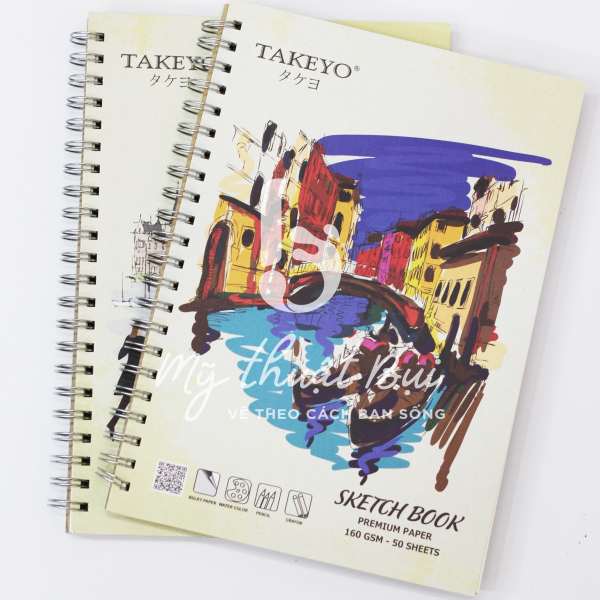 [Mỹ Thuật Bụi] Sổ sketchbook A4 ký họa dùng được cho chì, bút kim, đệm màu nước