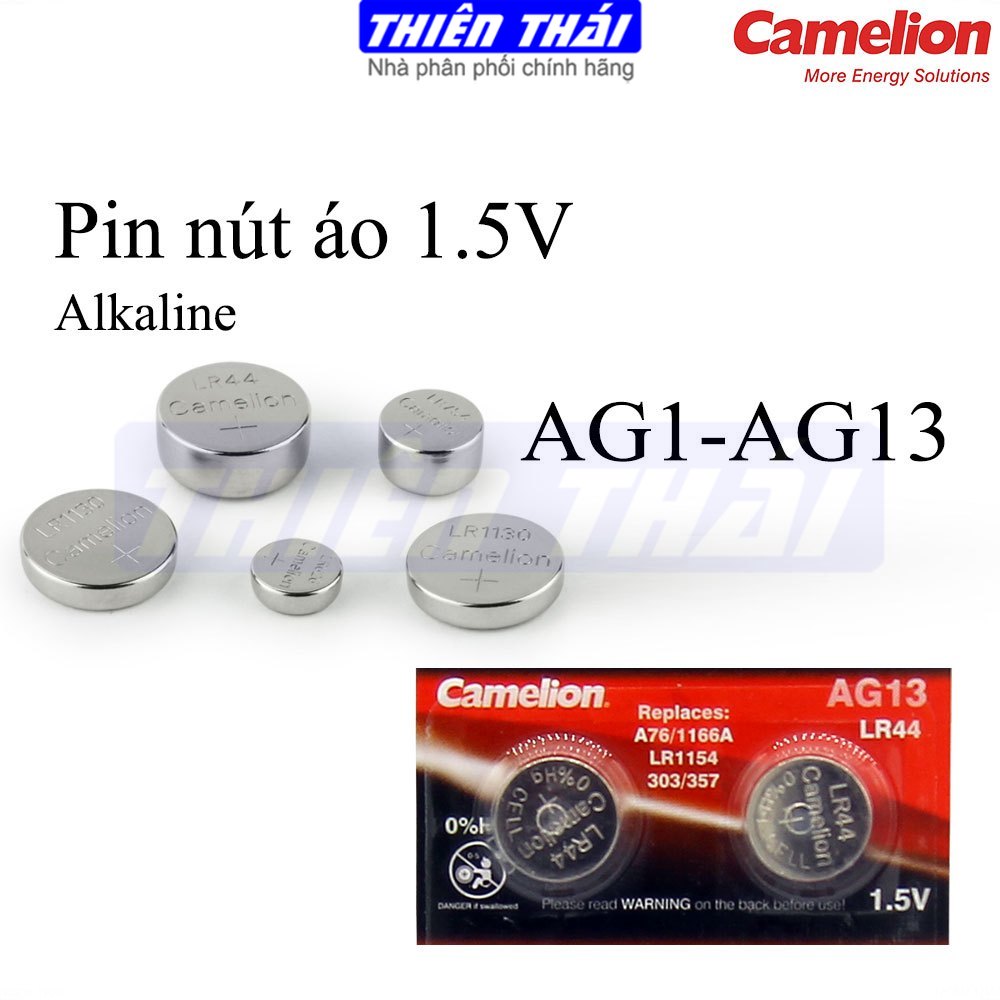 Lẻ 2 pin cúc áo Camelion(vỉ 10viên),AG1(LR60),AG3(LR41),AG4(LR66),AG10(LR1130),AG13(LR44)