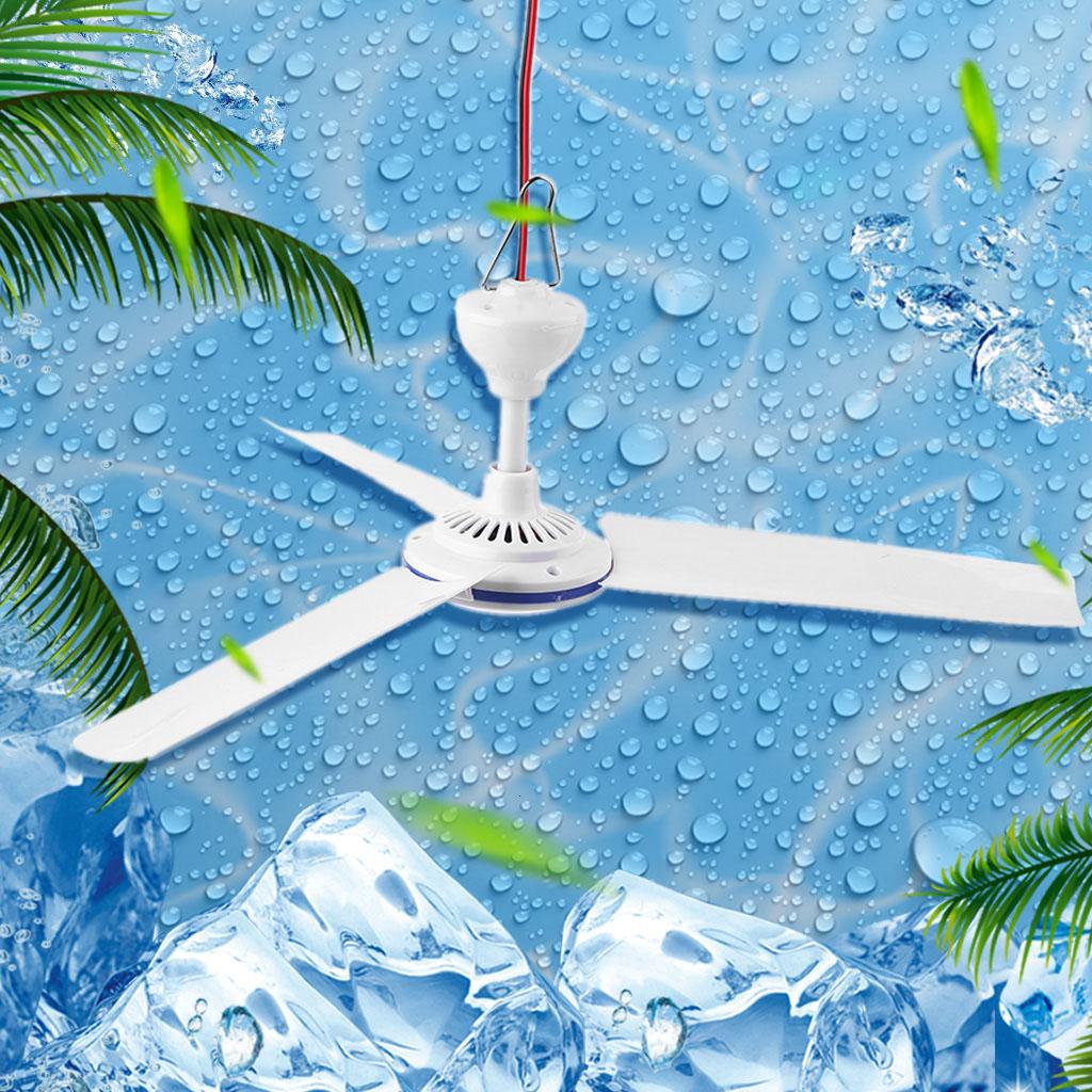 12V Im Lặng Quạt Trần 19.6Inch Lều cắm trại Treo Fan Đối Ngoài Trời Nhà Dã Ngoại
