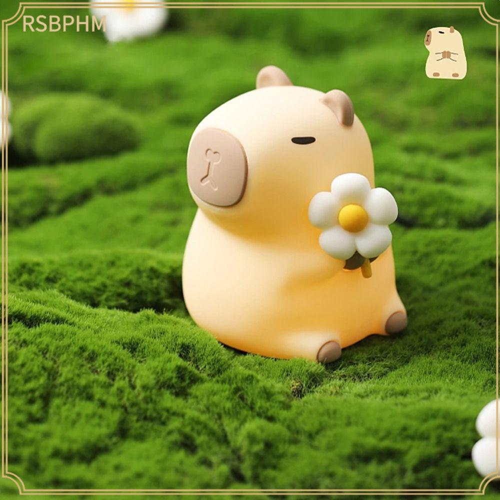 RSBPHM Dễ thương Đèn ngủ capybara Silicone Độ sáng có thể điều chỉnh Đèn bầu không khí capybara Đèn để bàn Trang trí phòng trẻ em Phòng