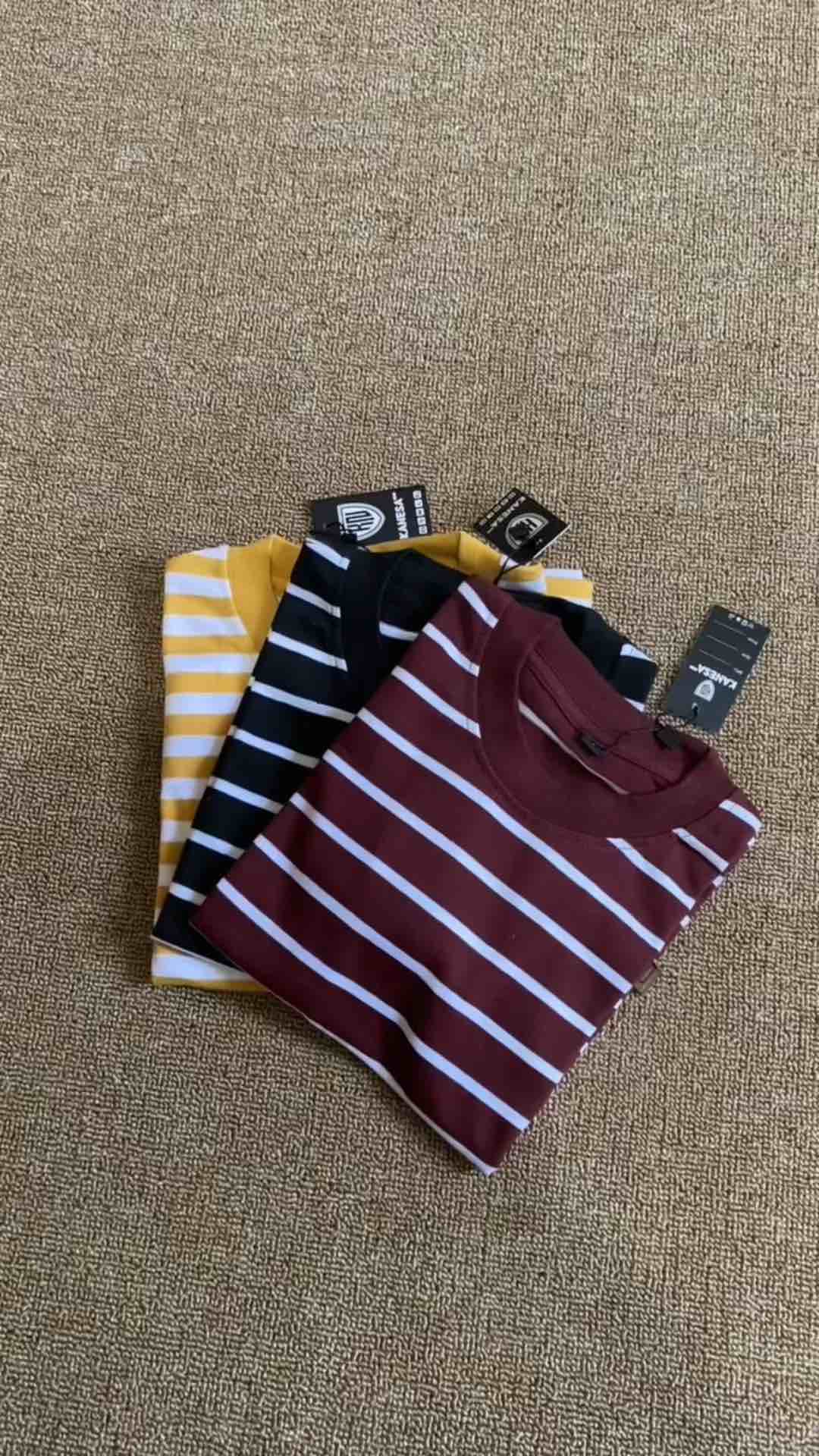 (Bundel) BUY 1 Get 3 kaos strip anak bahan premium KANESA Fashion kaos salur bahan cvc 24s
