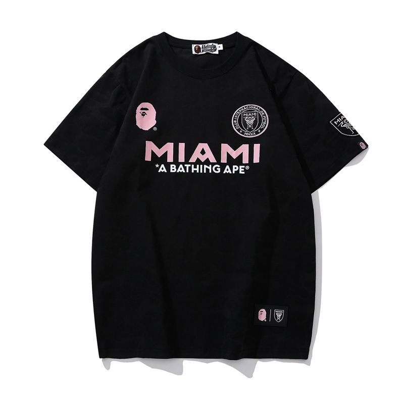 Chính hãng mới một thế hệ của nhãn hiệu thời trang Bape tay ngắn APE đầu nhỏ Thêu Logo Miami Miami q