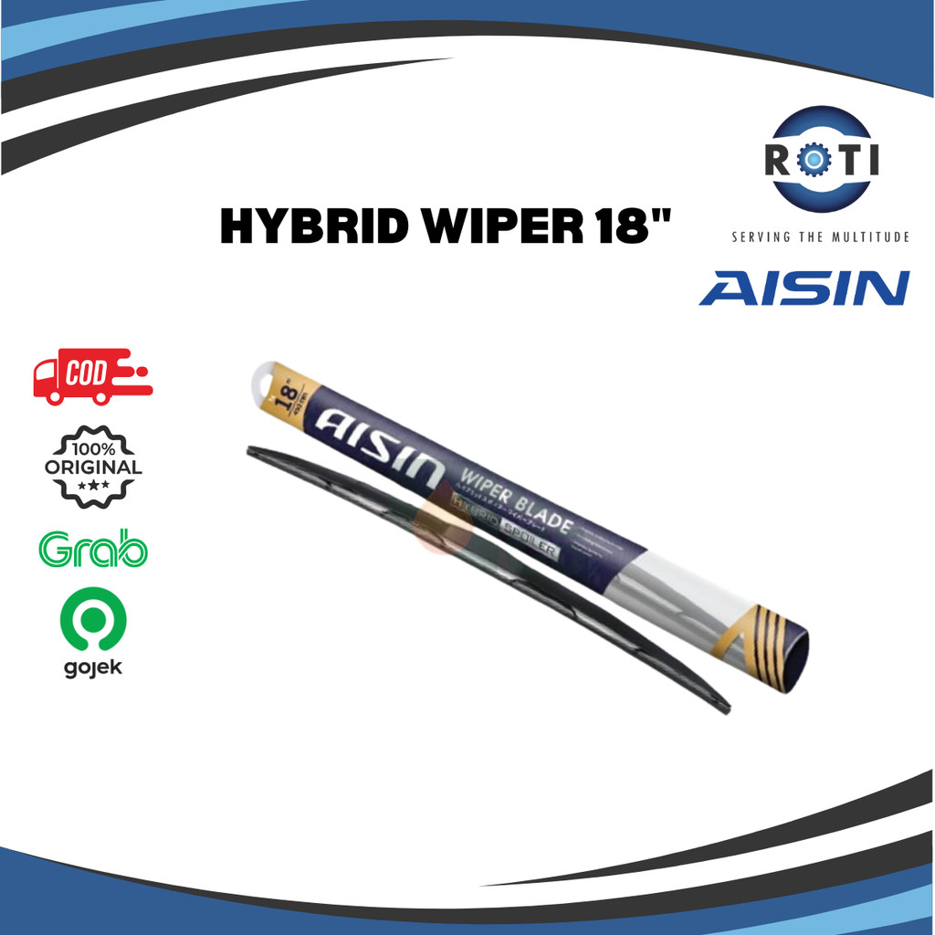 WIPER BLADE AISIN HYBRID WIPER U-HOOK 18 INCH AWBHH-618S Harga 95,290 rupiah*Gratis Ongkir