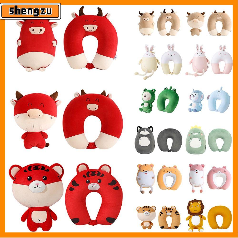 SHENGZU Mềm Dễ thương Có thể thay đổi Đa chức năng Hoạt hình Gối du lịch hình chữ U Cá voi Chim Cánh Cụt Gối lông mịn Bảo vệ cổ