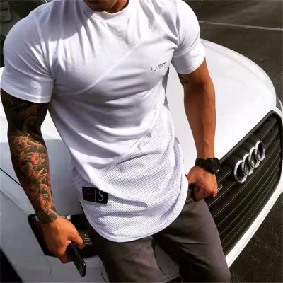 In stock!Men LVFT GYM Cotton T-Shirt Fitness Bodybuilding Show Muscle Tops Easy dry T-Shirt Sportswear 2019 Summer Short Sleeve Live Shirt LTS002