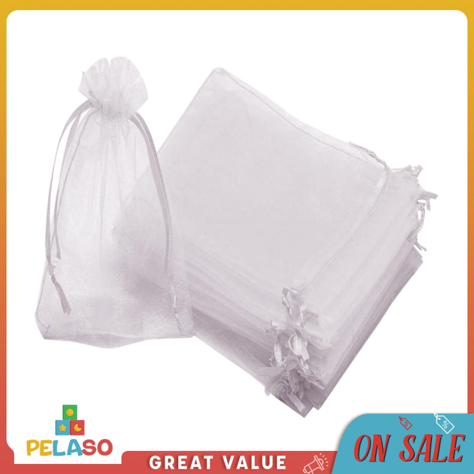 Pelaso 100pcs trái cây lưới túi túi kẹo Organza đa chức năng vườn lưới túi cho vườn cây ăn quả xoài sung cà chua cây ăn quả