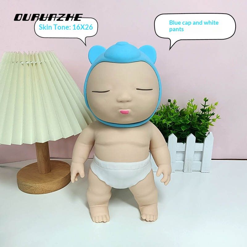 OURUNZHE ตุ๊กตาเด็กน้อยน่ารักสำหรับคลายเครียด ทำจากวัสดุ TPR นิ่ม ยืดหยุ่นช้า ใช้เพื่อความผ่อนคลายและสนุกสนาน ราคา 42 บาท*ส่งฟรี