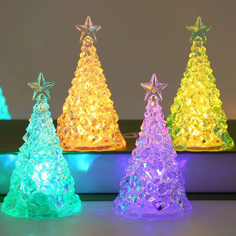 2024 đèn lồng giáng sinh LED cầm tay đèn đêm chạy bằng pin Cây giáng sinh đèn treo trang trí cho trang trí tiệc giáng sinh