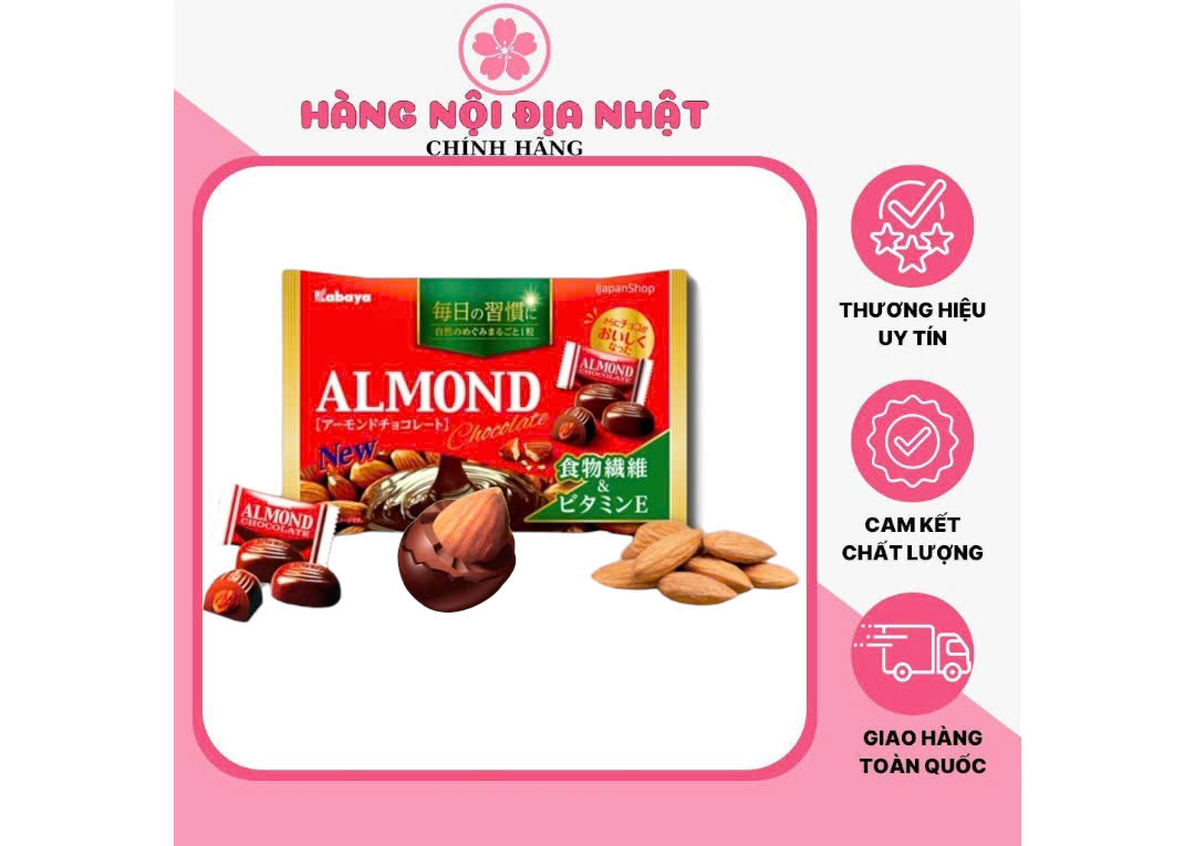 SOCOLA ALMOND KABAYA NHÂN HẠT HẠNH NHÂN 109g