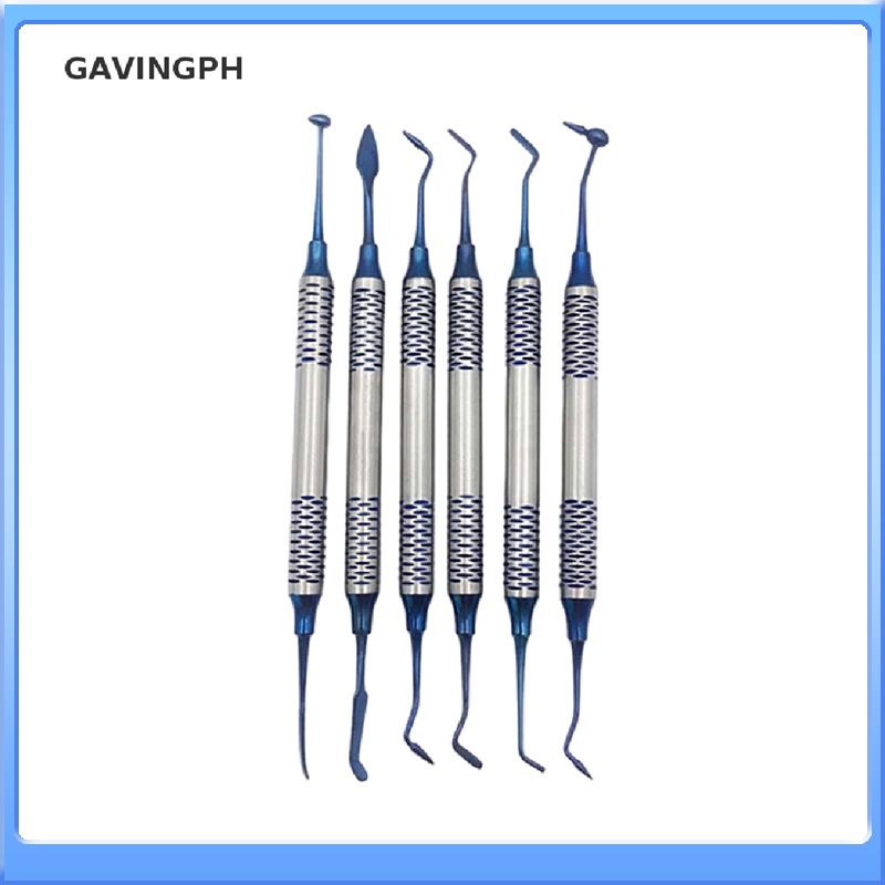 Bộ dụng cụ vét trộn làm đầy nhựa composite 6PC-chất độn nhựa mạ titan