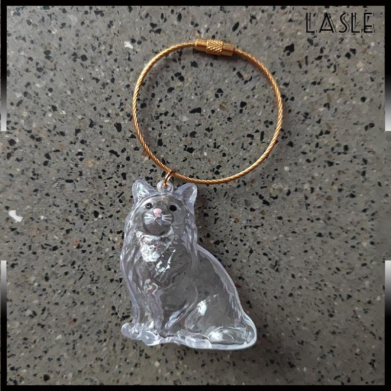 Lasle Phim Hoạt Hình Mèo Hình Dạng Con Chó Mèo Tóc Lưu Trữ Hộp Tóc Trong Suốt Chải Chuốt Pet Tóc Keychain DIY Handmade Keyring Mặt Dây Chuyền Ba Lô - 5