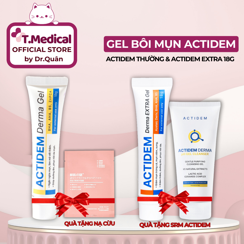 Actidem Gel bôi giảm mụn Actidem Derma Gel Extra 18g mẫu mới, giảm mụn, mờ thâm - DMP chính hãng Tme