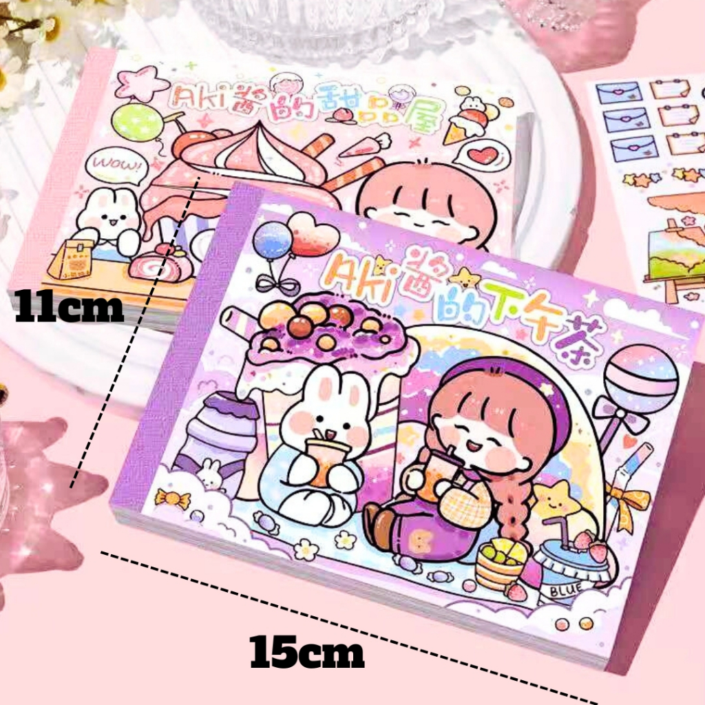 50PCS Cartoon Combination Handbook Sticker Book Decorative Scrapbook DIY Stationery Student Notes For Notebook