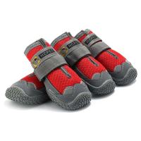 HamshMoc Dog Boots 4Pcs Dog Shoes Breathable Pet Booties Skid-Proof for Medium Large Dogs Protect Paw with Reflective Straps Anti-Slip Sole