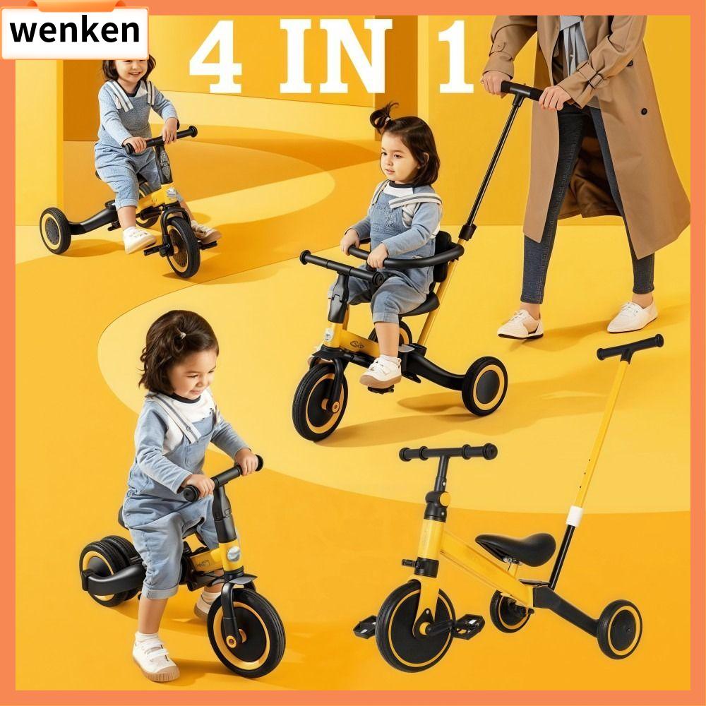 WENKEN có tay cầm đẩy Xe ba bánh cho bé Mạnh mẽ Chế độ 4 trong 1 Xe đạp thăng bằng cho trẻ  biết đi Đã nâng cấp Có thể tháo rời Xe đạp trẻ em Dành cho trẻ từ 1-4 tuổi