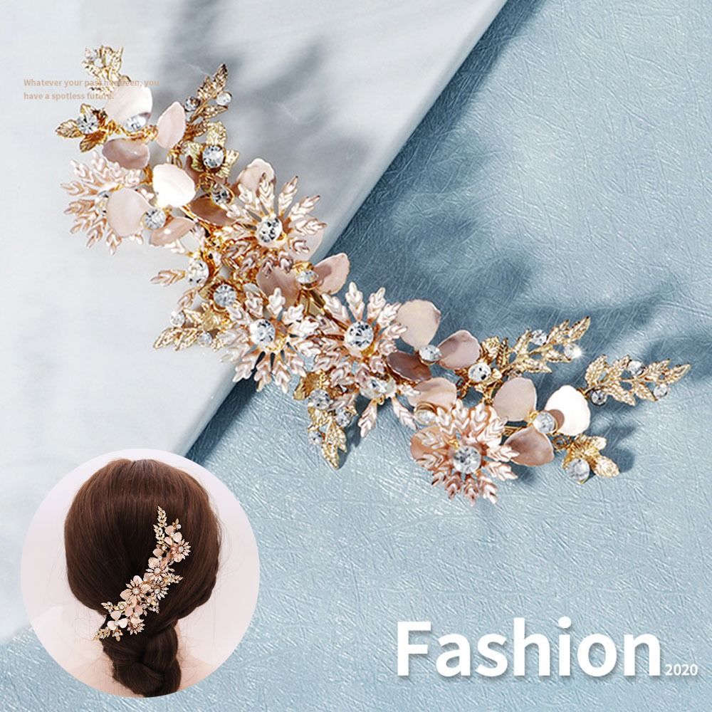 TEEQDFA Trang sức công chúa Đám cưới Hợp Băng đô cô dâu Phụ kiện tóc cương giả Vương Miện Vương Miện Hoa Phụ kiện tóc pha lê