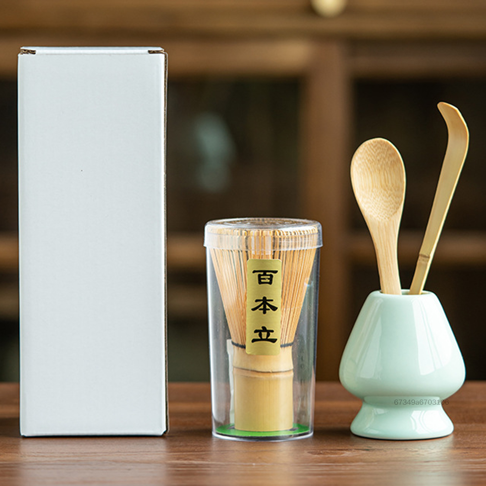 4 Nhà Matcha Mới Bột Đánh Trà Xanh Coffeeware Nhà Bếp Tự Làm Máy Xay Bàn Chải Tre FD-VN