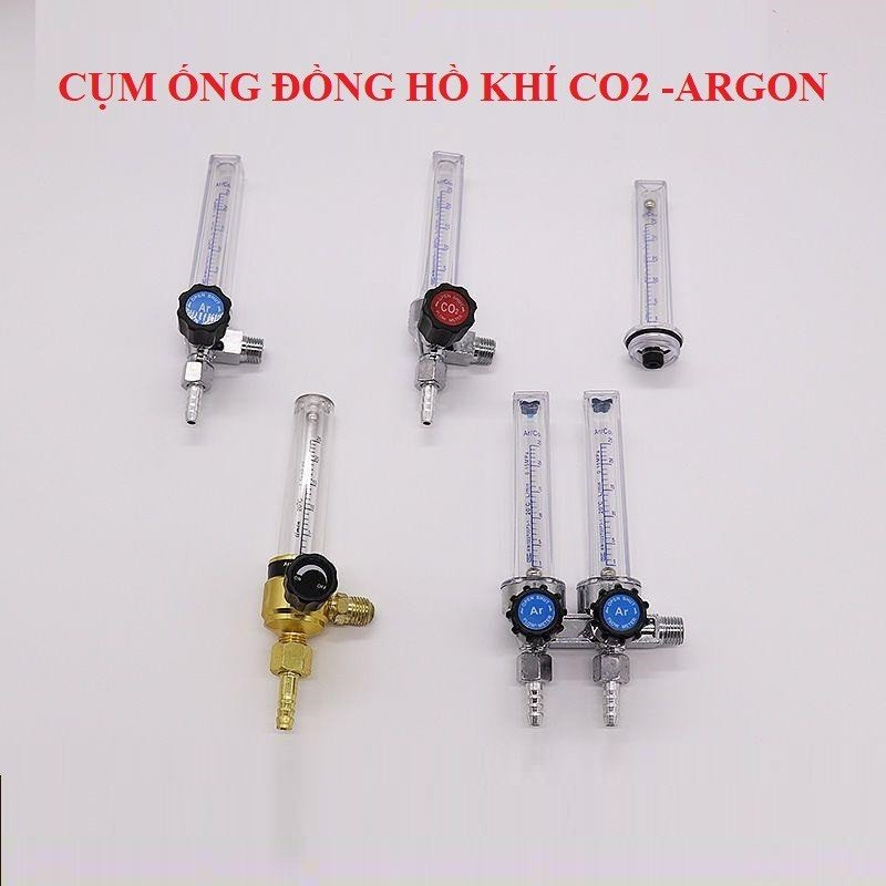 Cụm ống đồng hồ đo khí C02 Argon Phụ kiện máy hàn mig Phụ kiện đồng đo khí máy hàn điện tử