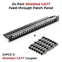 ZoeRax 24 Port RJ45 Patch Panel Cat6/Cat6a/Cat7 Feed Through RJ45 Coupler Network Patch Panel 19 Inch