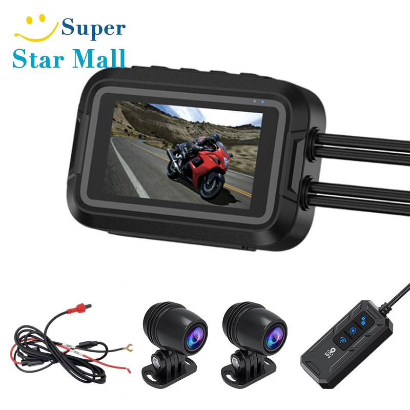 Motorcycle Driving Recorder 1080P High-Definition DVR, Front And Rear Dual Motorbike Camera 150° Wide Angle Dash Cam, IP66 Waterproof, Loop Recording ราคา 4,403 บาท*ส่งฟรี