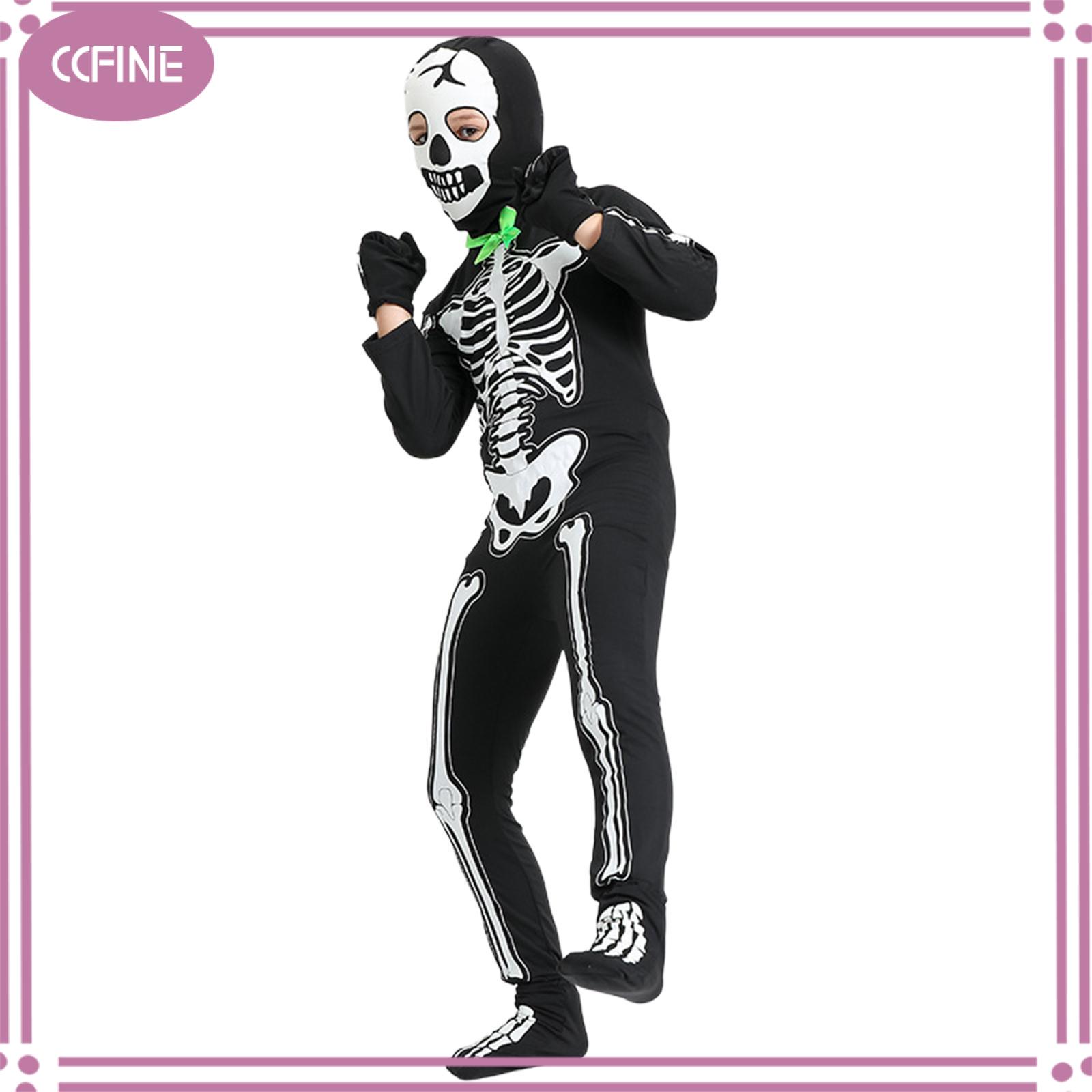 Ccfine Bộ Xương Halloween Costume Set cosplay phát sáng trong bóng tối trang trí nội thất trẻ em với Găng Tay Hat quần áo halloween cho trang phục hóa trang