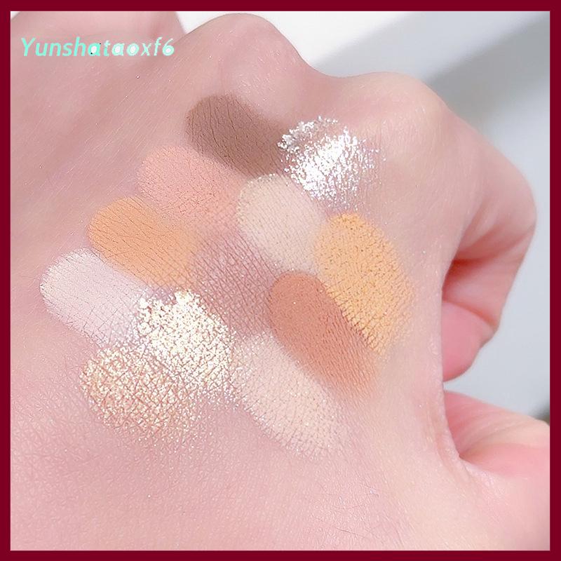 yunshataoxf Dikalu kim cương đào Kumquat Eyeshadow Palette Nude màu hồng tím mắt ngọc trai long lanh bóng Hàn Quốc quyến rũ đường viền mắt tạo nên