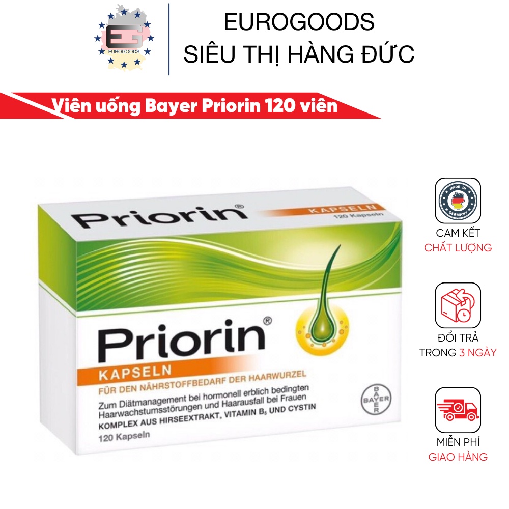 Viên uống ngăn rụng tóc  CHUẨN NỘI ĐỊA ĐỨC  Viên hỗ trợ mọc tóc Bayer Priorin 120 viên cải thiện tình trạng hói, rụng