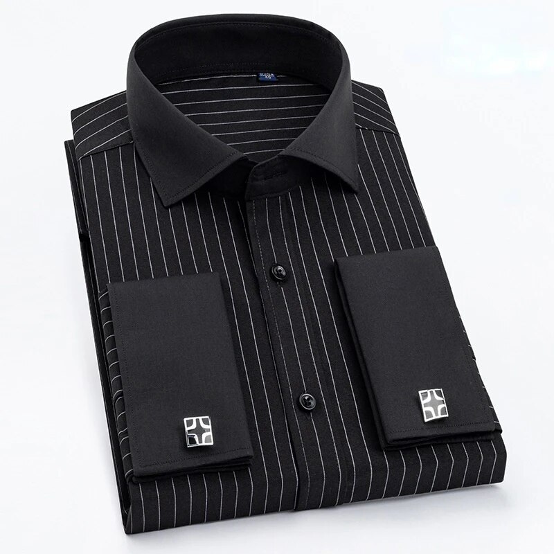 French cuff dress hot sale shirts slim fit