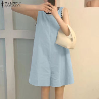 Bộ áo liền quần hở lưng thời trang nữ phong cách Hàn Quốc ZANZEA Áo liền quần chữ A không tay #10