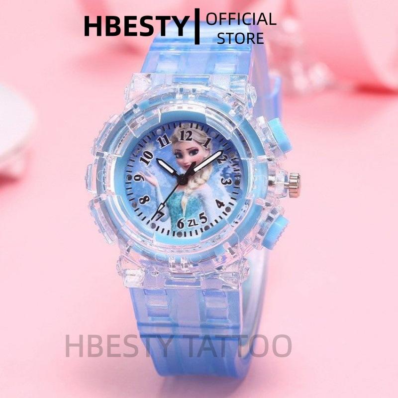 HBESTY Frozen Children's Watch Fashion Creative Colorful Luminous Light Boys and Girls Children's Watch