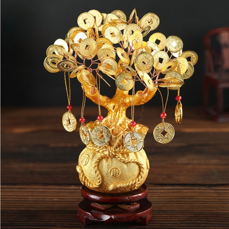 Cây Եài Lộc Đồng tiềṇ xᴜ Chiêu Եài 18.5cm Kèm Xu