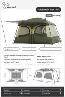 Vidalido AN SAAN Series M / PRO / PLUS Villa Tent Portable 4-6 Person Cabin Style Tent Large Space Three Dimensional Ventilation Outdoor Camping Waterproof 190T Silver Coated Sunscreen