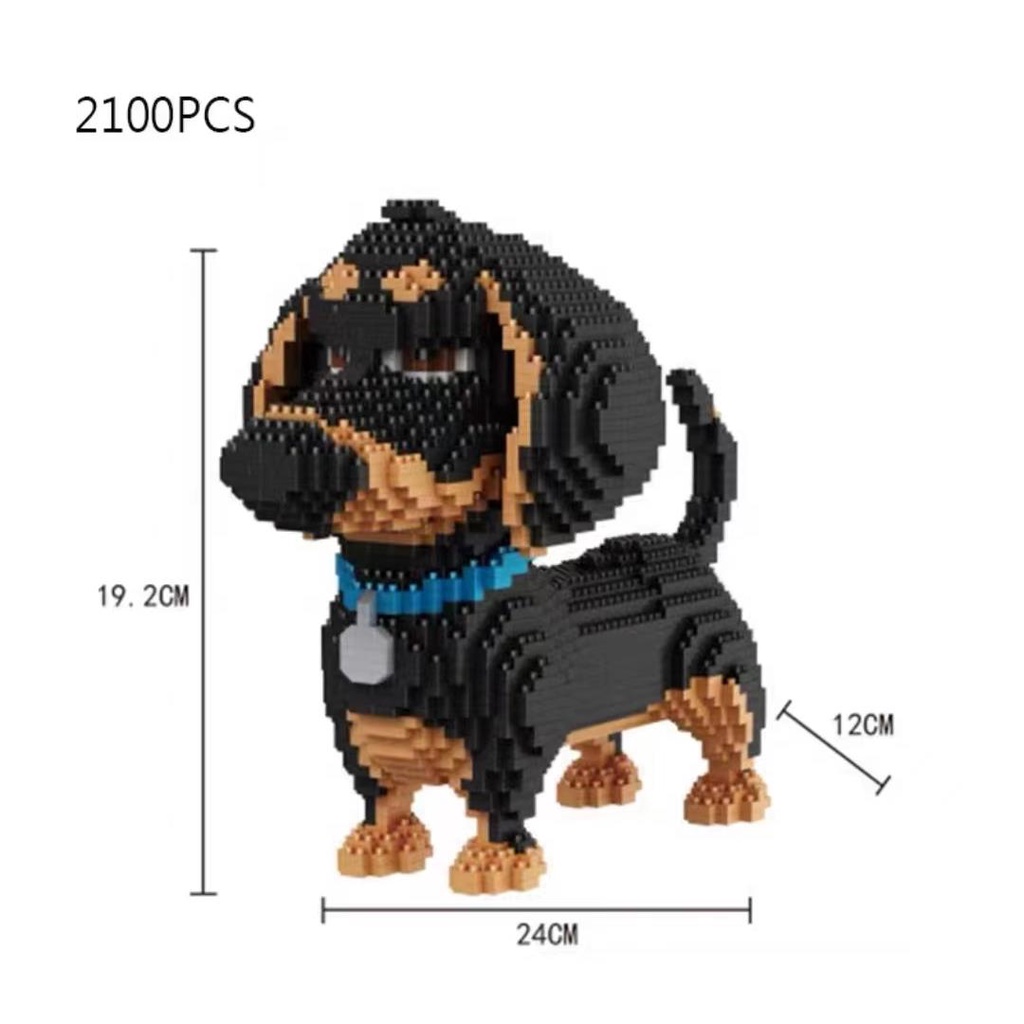 Bộ đồ chơi lắp ráp lego mô hình chó corgi teddy tương thích với thú cưng