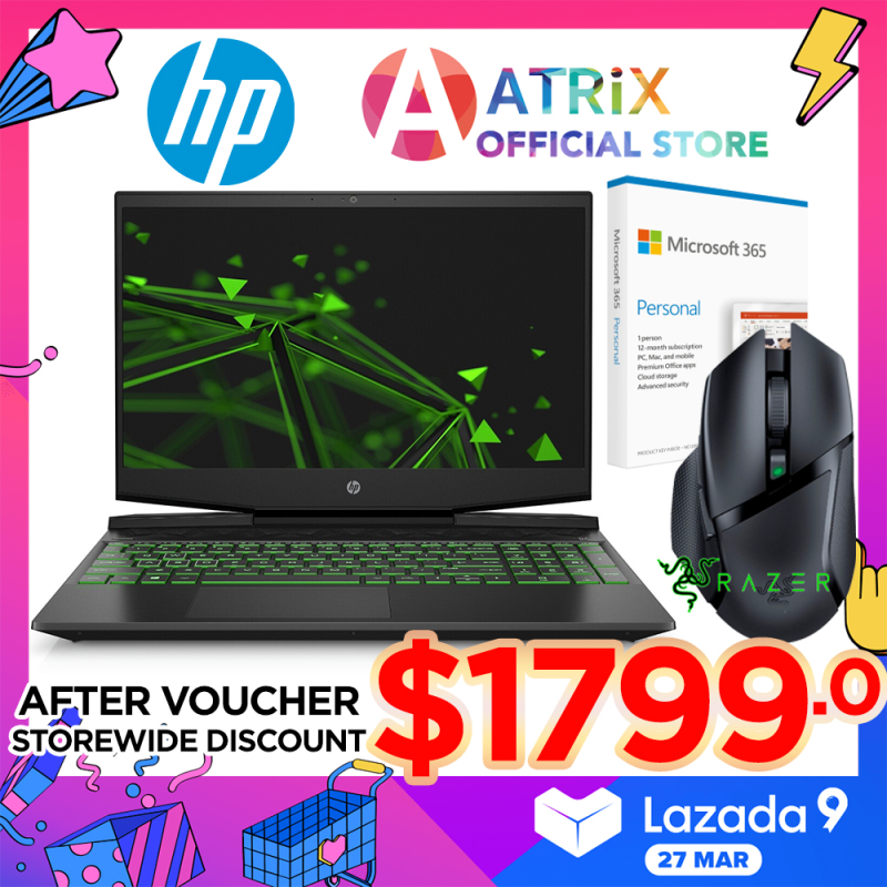 【Same Day Delivery】HP Pavilion Gaming Laptop 15 dk-GTX1650Ti | 15.6inch 144Hz FHD IPS | i7-10750H | 16GB RAM | 1TB PCIe SSD+32GB 3DXpoint | GTX1650Ti | Win10 home | 2Y HP Onsite Warranty