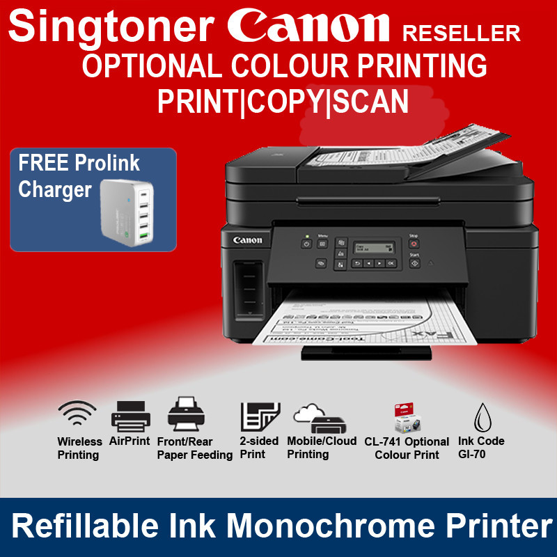 [Local Warranty] Canon PIXMA GM4070 Refillable Ink Tank Wireless All-In-One with ADF inkjet Printer  GM4070 GM4070 4070 Singapore