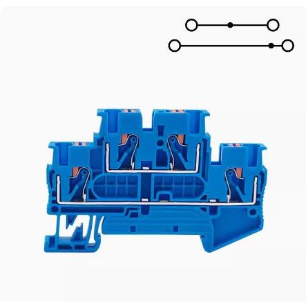 Cầu Đấu Dây PTTB 2.5khối thiết bị đầu cuối PT2.5-QUATTRO PTTB2.5 4 dây dẫn Din Rail Cầu đấu UK UK1.5~35 UKK URTK MBKKB TGT - PTTB 2.5 Màu Xanh