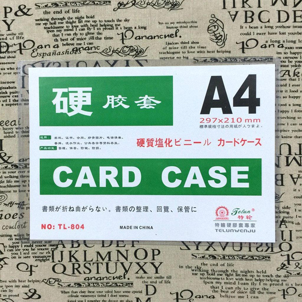 Clear Hard Card Case - A4/A5/A6 Waterproof Plastic Protector Office School Supplies