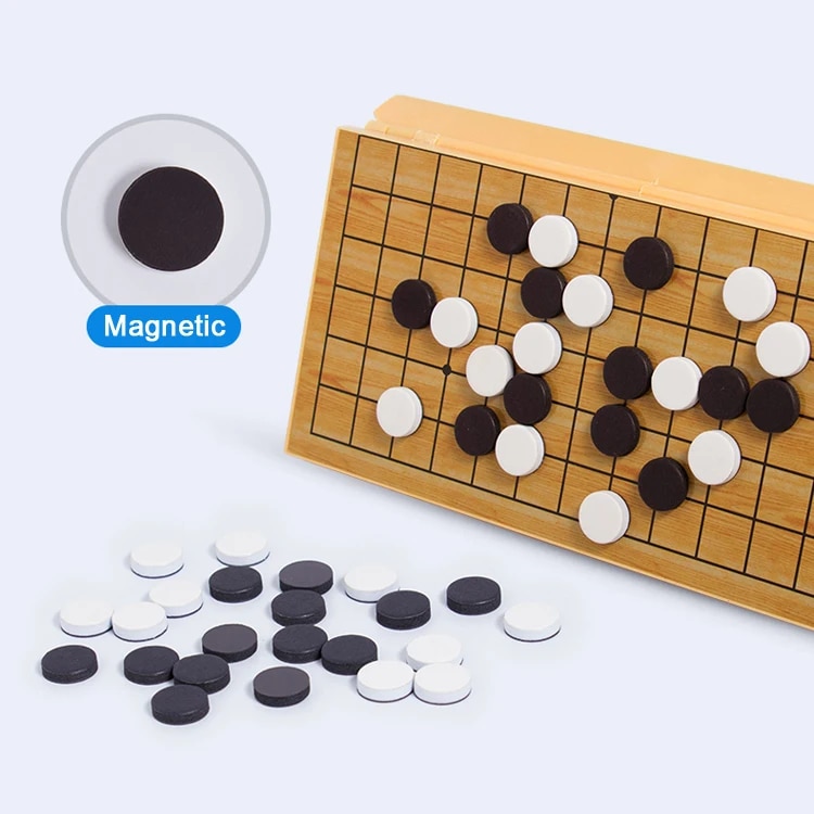 Magnetic Go-Game Set Travel Foldable Board Game Weiqi for Beginner Kids Adults Magnetic Go-Game Set Travel Foldable Board Game Weiqi for Beginner Kids Adults