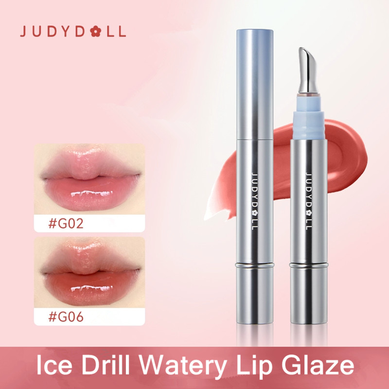 Judydoll nước đá Son kem đầu khoan dưỡng ẩm Tint gương nước bóng Son dưỡng môi căng mọng dễ dàng để 