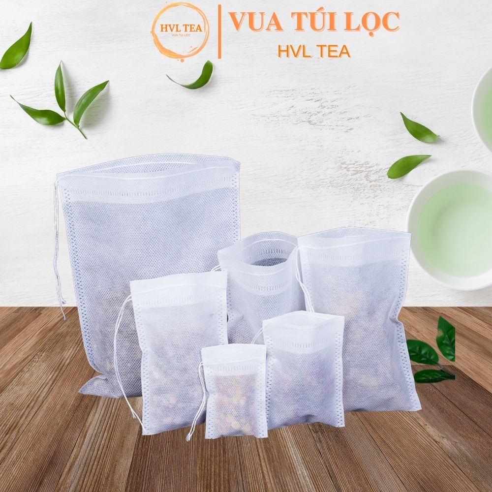 Combo 500 túi lọc trà, thảo dược vải không dệt, có dây rút - hvl tea