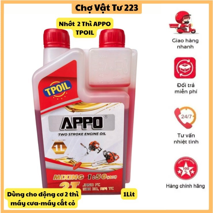 🎁 Nhớt APPO MIXING 2T Dành Cho Máy 2 Thì 1Lít