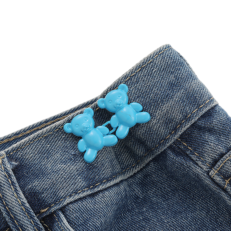 🔥🔥🔥 1 cặp gấu hình Snap quần khóa có thể điều chỉnh jean nút thắt eo khóa Extender thay thế jeans nút attacher pins