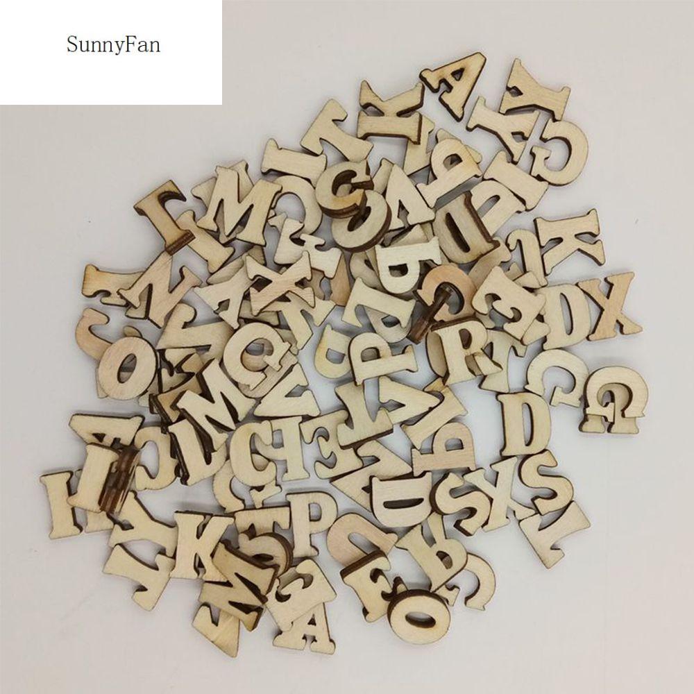 SUNNYFAN Number Scrapbooking Flatback Craft Alphabet English Letter Wood