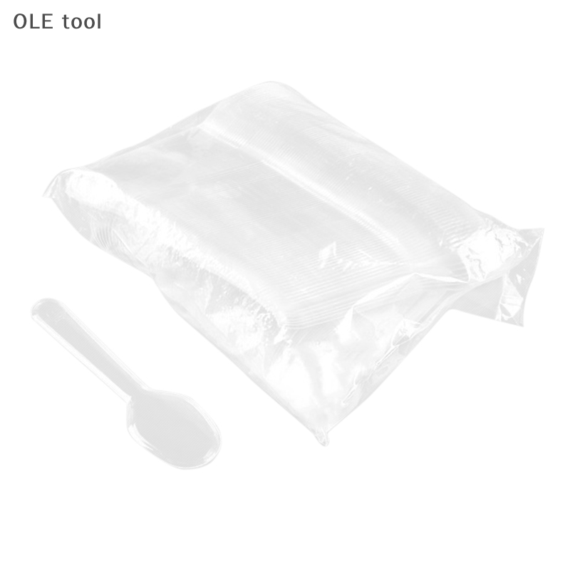 OLE 200pcs Mini rõ ràng nhựa thìa dùng một lần Flatware cho Thạch Kem món tráng miệng