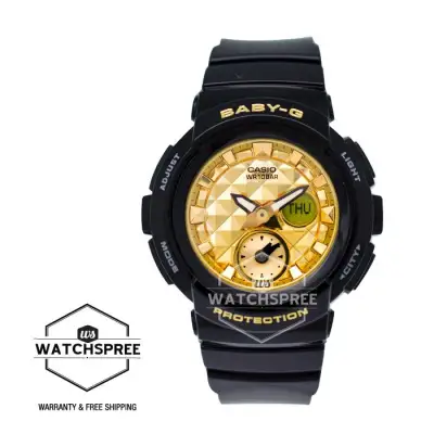 [WatchSpree] Casio Baby-G Round Series Black Resin Band Watch BGA195M-1A BGA-195M-1A