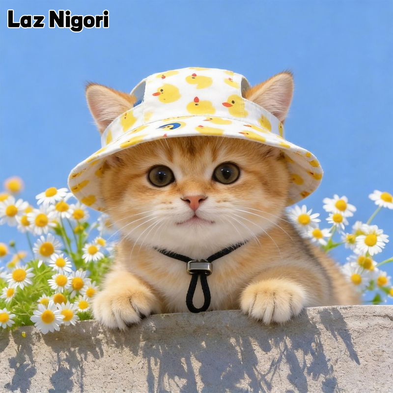 Laz Nigori Cute Cartoon Pet Sun Hat with UV Protection and Breathable Design for Outdoor Use ราคา 53 บาท*ส่งฟรี